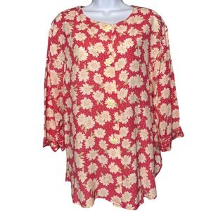Vintage Mark Fore & Strike Womens Daisy Button Up Shirt Size MP Cottagecore
